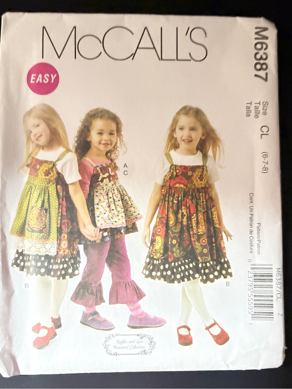 McCall’s Pattern M6387 CL for Girl’s Top, Jumper, Aprons, and Pants